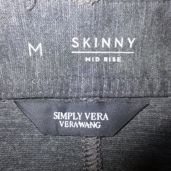 SIMPLY VERA WANG stretch PANTS skinny MID RISE womens LEGGINGS size M - Picture 2 of 6